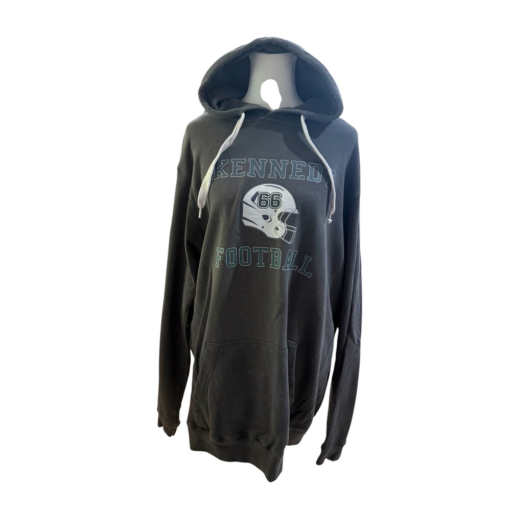 Pennant Sportswear Kennedy Football Hoodie Gray Graphic Sweatshirt‎ Mens Large